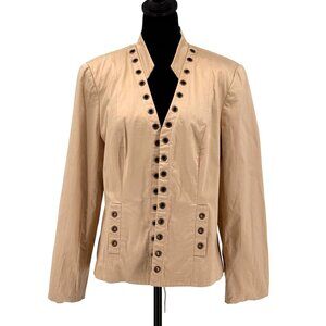2/$18 SALE!Vintage Zoey Blazer Womens Size 14 Jacket Grommet Embellished Cotton